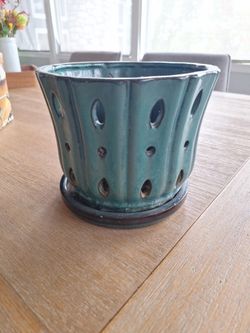 Ceramic Orchid Pot with Holes