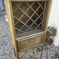 Bamboo Wine Rack Bar Cabinet