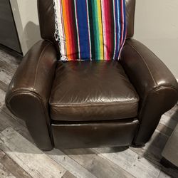 Pottery Barn Recliner brown Single Couch 