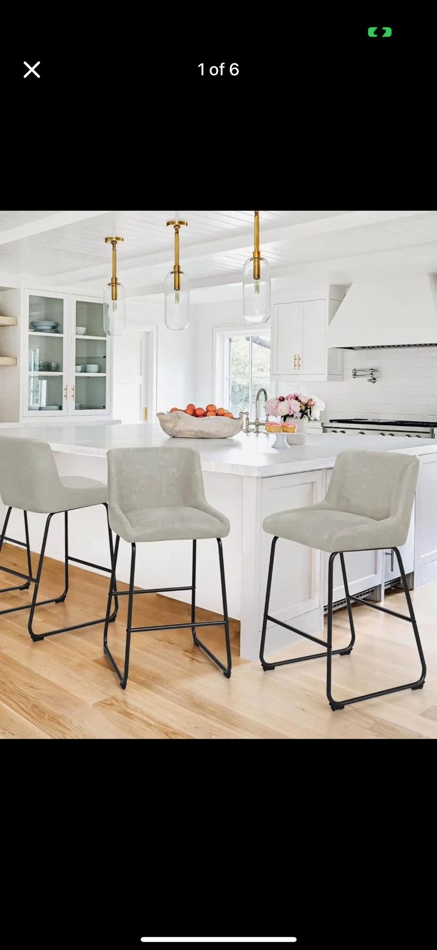 LUE BONA 26 Inch Counter Height Bar Stools Set of 4, Faux Leather Upholstered Barstools, Barstool with Back, Comfortable Bar Chairs, Modern Counter St