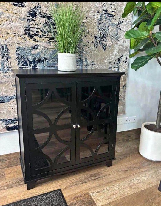 Beautiful Black Accent Cabinet (New In A Box )