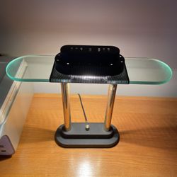 Vintage Robert Sonneman postmodern halogen banker's desk lamp.