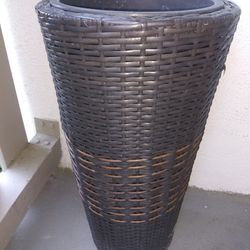 Brown Wicker Stand For Plants.