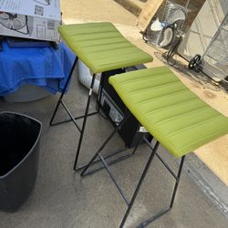 Pair Of Green Bar Stools 