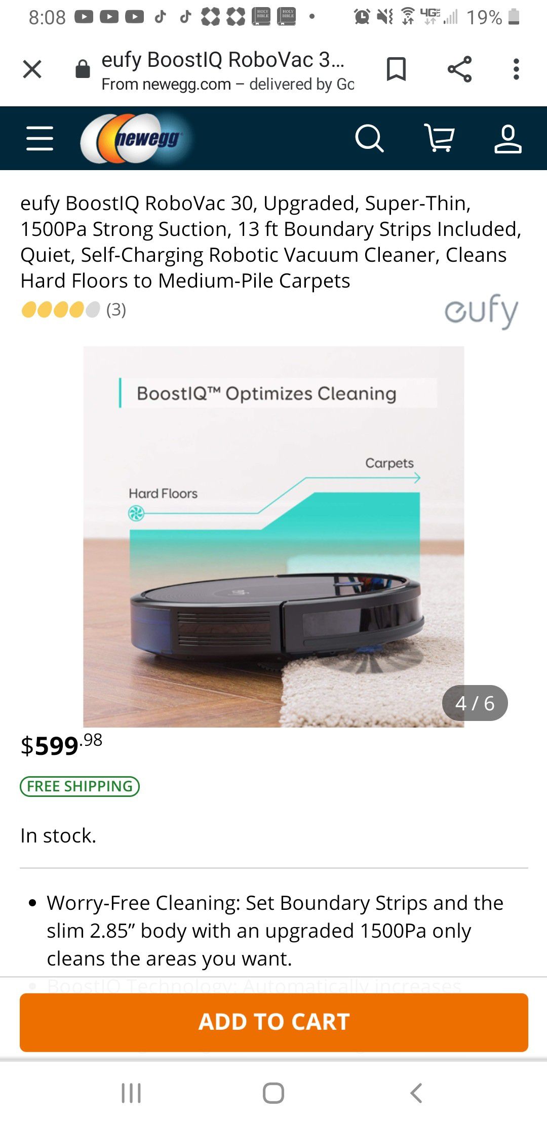 Eufy BoostIQ RoboVac 30, upgraded, super thin, strong suction