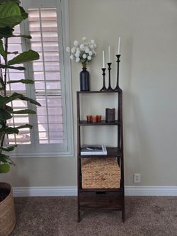 Rustic Wooden Floor Shelf