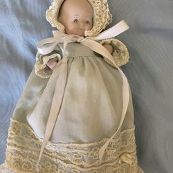 Sweet Face Porcelain Doll signed Polly Parkinson 1980s