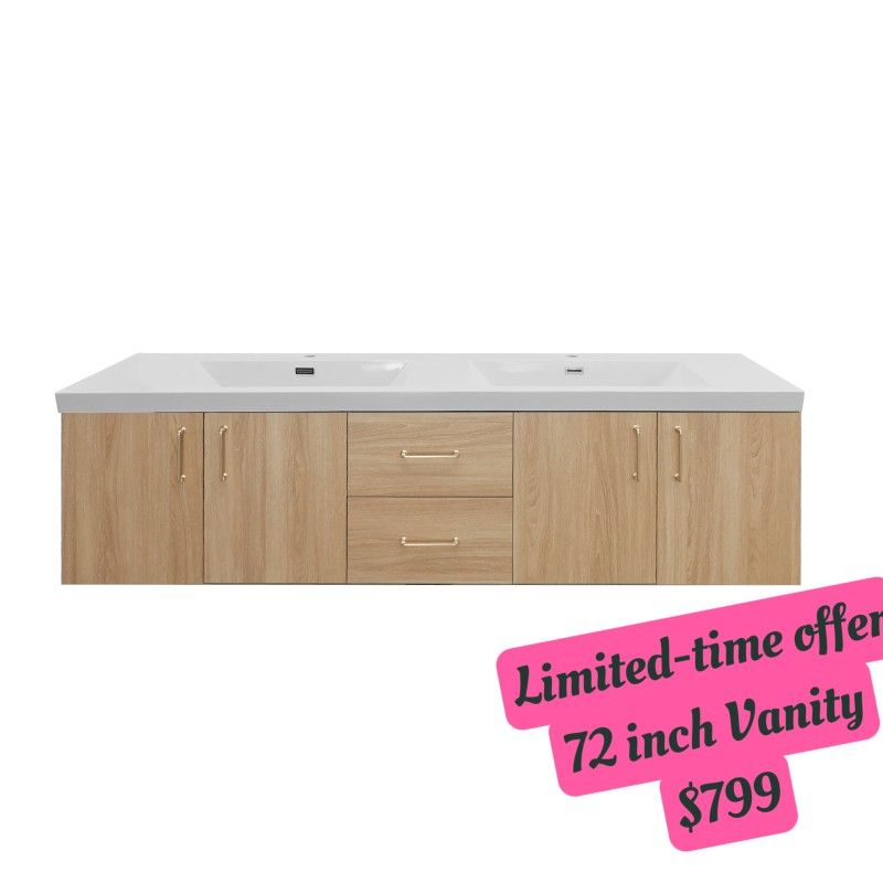 72 inch Vanity with Top #70072D