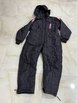 Vintage proGear Insulated One Piece Winter Ski Snowsuit Mens L Racing Stripes