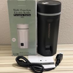 550ml Dual-Voltage Travel Kettle – 6-Temp Control, Stainless Steel, Fast 400W Boiler (Black)