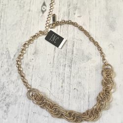 INC Gold Tone Multi Ring Necklace 