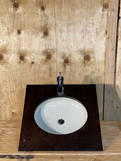 AB-5 "Kohler Canvas 19.44"" Undermount Enameled Cast Iron Sink with Overflow"