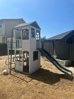 Playhouse with slide