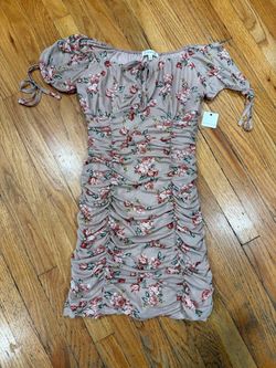 Ultra Flirt Floral Ruched Mini Dress