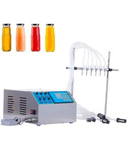 0-5000ml Liquid Filling Machine 6 Heads Nozzles Semi-Automatic Digital Control Bottle Filler Machine Water Filling Machine For Beverages/Cosmetic 2-7D