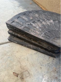 Heavy duty umbrella support. 4 pieces total to hold it down