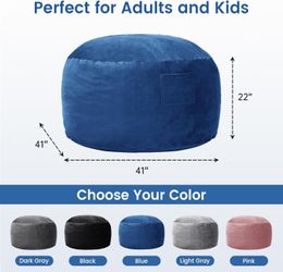 Kromax 4 FT Bean Bag Chair for Adults, Teens, or Kids, Adult Size Beanbag Chair, Luxurious Memory