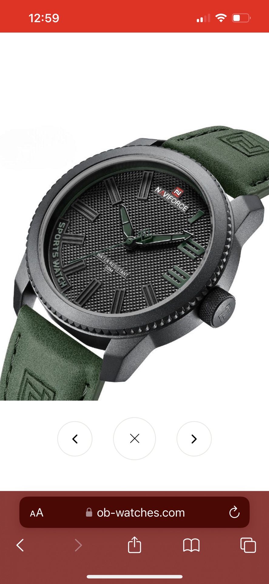 NaviForce Men’s Sports Watch (Water Resistant Up To 20 Meters)