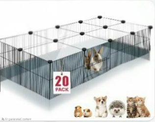 Viscoo 20 Panels Small Animal Playpen, 48" x 24" x 16" Rabbit Cage