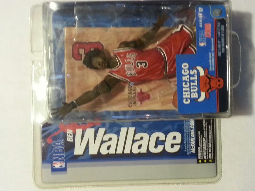 Chicago Bulls NBA Ben Wallace Black Alternate Jersey XXL 2XL Lot + Mcfarlane Ben Wallace Basketball Figure