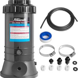 XtremepowerUS Automatic Chlorinator Feeder for Above Ground Pools & In-Ground Swimming Pools Off-Line Chlorine Tablets Bromine Dispenser Holds 9LBS In