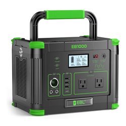 Brand new Solar Generator 1000W (Peak 2000W), EBL 999Wh Portable Power Station, 110V Pure Sine Wave AC Outlet with PD 60W USB-C Fast Charging, Outdoor