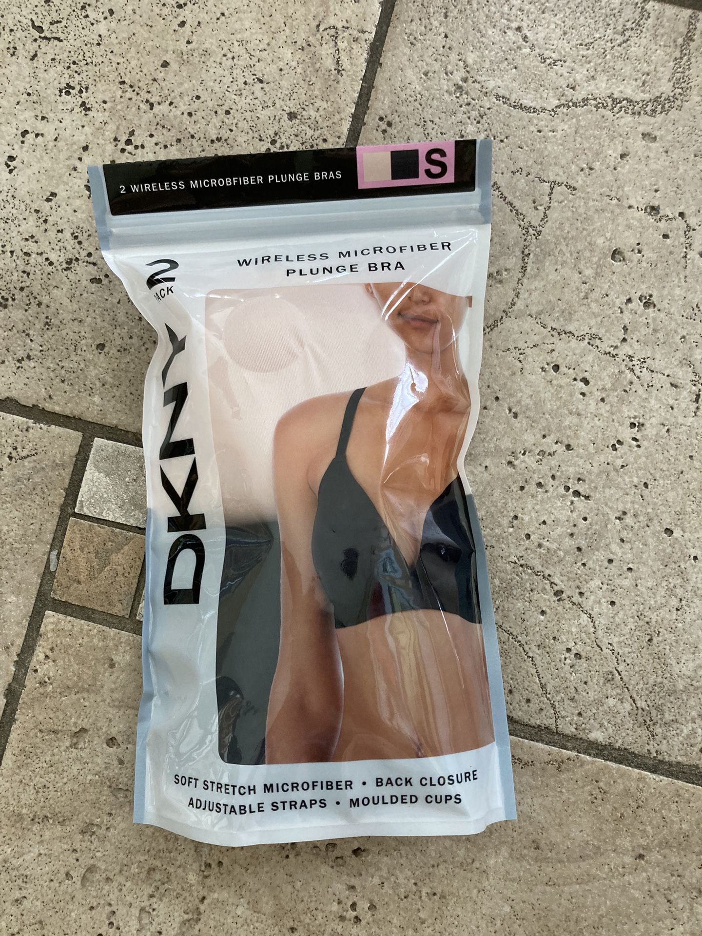 NWT DKNY Wireless Microfiber Plunge Bra Size S