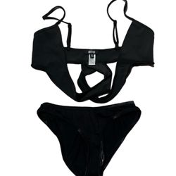 Dolls Kill (K) Poster Girl Savage Vibez Bikini Top & Black Bottoms Sz S NWOT