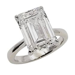 14k White Gold Lab-Grown Emerald-Cut Diamond Solitaire Ring