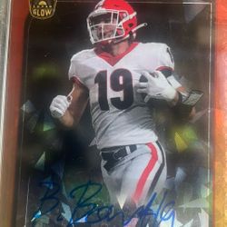 Brock Bowers Super Glow First Ever Autographed Card 7/10 Raiders First Round Pick 2024
