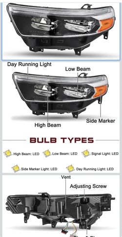 Full LED Headlight Assembly Replacement for 2020 to 2024 Ford Explorer XLT