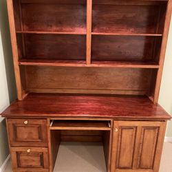 Desk/bookshelf (hardwood)