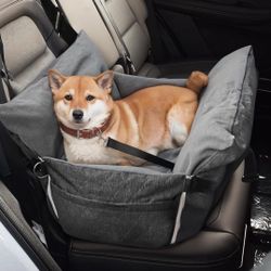 Daneey Dog Car Seat for Medium Dogs, Dog Booster Seat for Car, Fully Detachable Washable Dog Car Bed for Car Travel, Non-slip Safety Pet Car Seat with