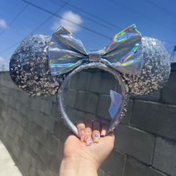 Silver Shiny Disney Ears