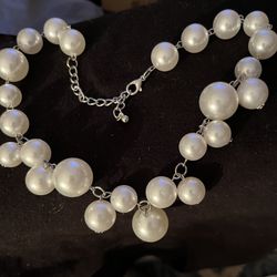 Faux pearl necklace