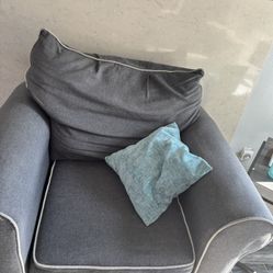 Gray Chair and Ottoman 