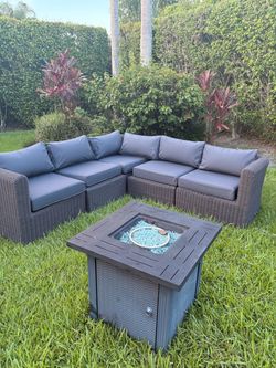 Outdoor Patio Furniture Sectional 6 Piece Set