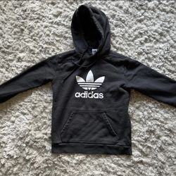 Adidas classic cotton fleece Black Hoodie Men's S boys size 14-16