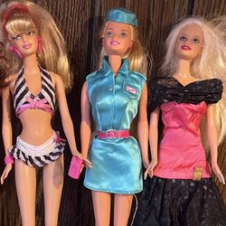 Lot of 3 - Vintage Y2K Barbie Dolls 2003-2010