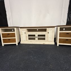 Nightstands and TV credenza set