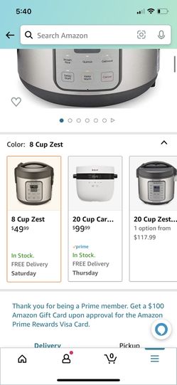 Instant Zest 8 Cup One Touch Rice Cooker for Sale in Phoenix AZ