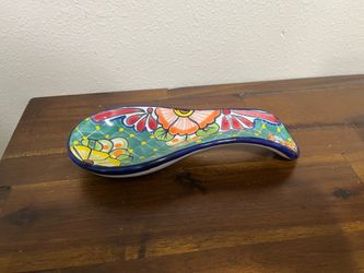 Talavera Mexican Pottery Spoon Rest