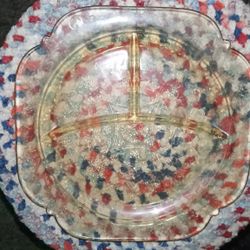 Vintage  Depression. Glass Serving Trays 