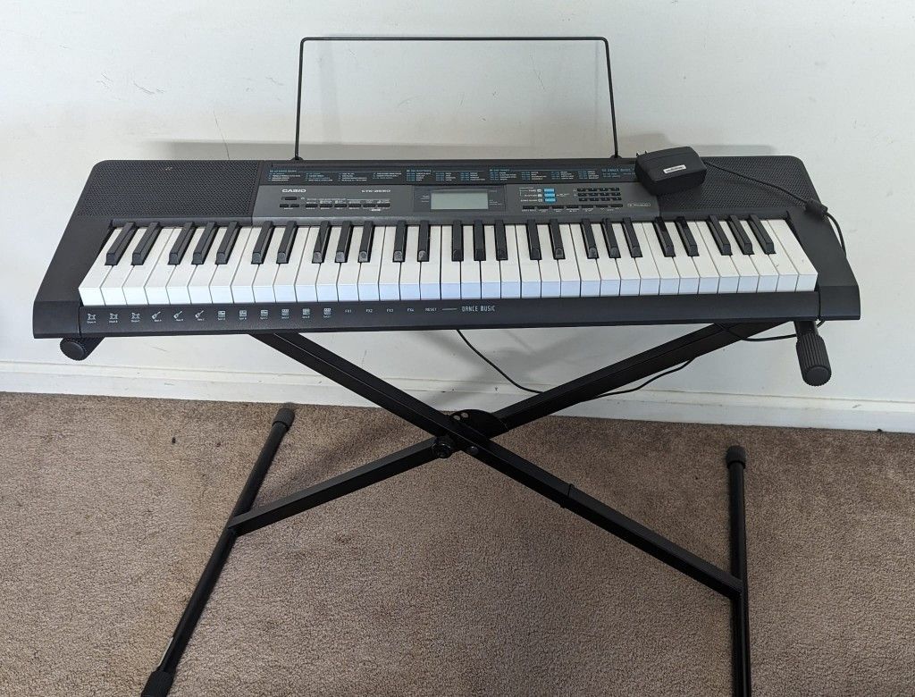 Casio CTK-2550 61 Key Portable Black Keyboard with stand