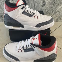 Jordan 3 Retro Fire Red Denim Size 6 Y 