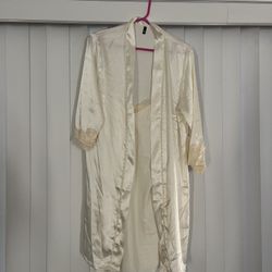 Satin Nightgown Kimono Robe For Bride Wedding