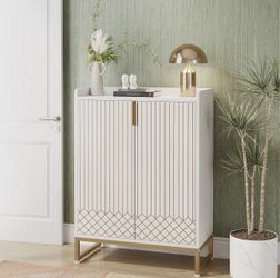 Modern Shoe Cabinet With Doors, 5-Tier Modern Shoe Rack Organizer