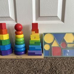 Melissa and Doug Shape Stacker and Attribute Blocks