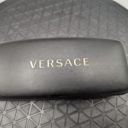 VERSACE Black Gold  Eyeglasses Sunglasses Hard Case With Cleaning Cloth 