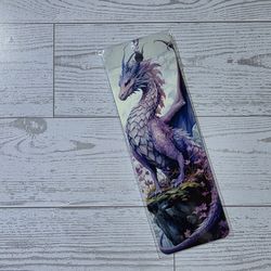 Purple & Blue Dragon Fantasy Metal Bookmark – Local Pick Up